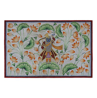 Shrinathji in Lotus Garden Hand Painted Pichwai Painting