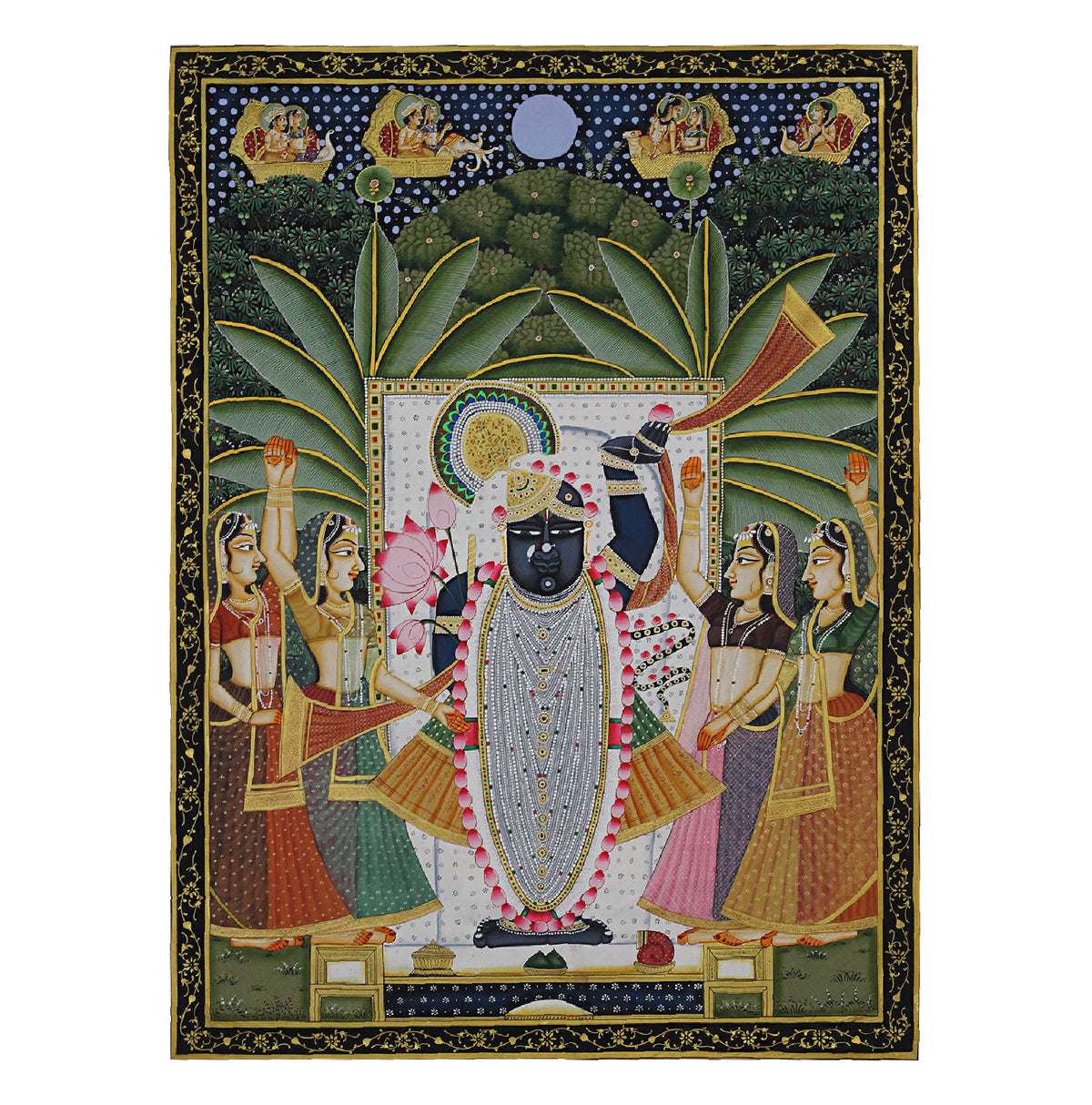 Sharad Purnima Shrinathji Hand Painted Pichwai Painting