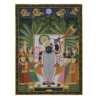 Sharad Purnima Shrinathji Hand Painted Pichwai Painting