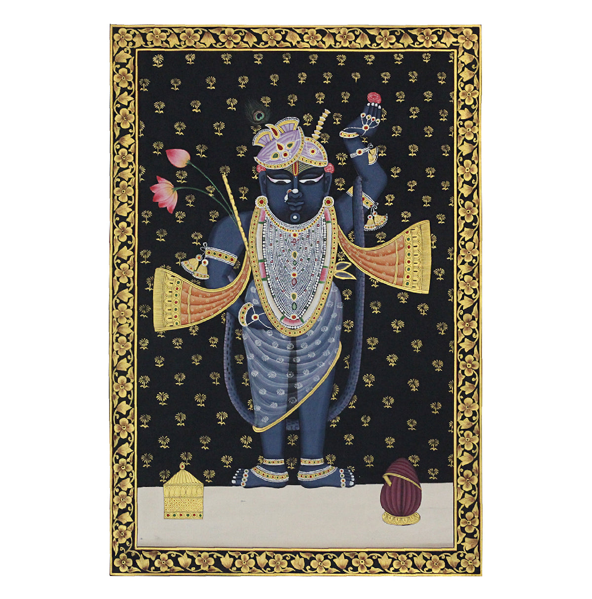 Shrinathji Ekant Darshan Hand Painted Pichwai Painting | Gold Foil Nathdwara Art