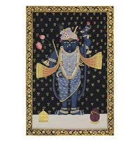 Shrinathji Ekant Darshan Hand Painted Pichwai Painting | Gold Foil Nathdwara Art