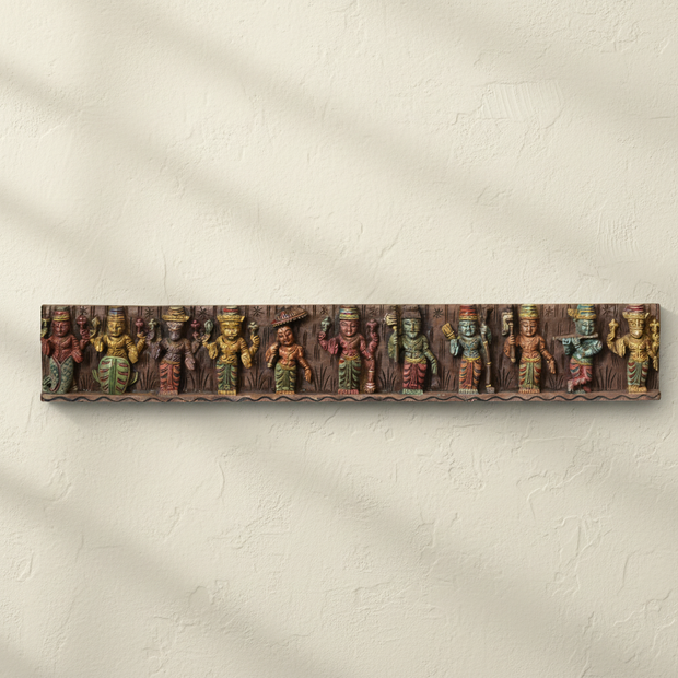 Wooden Handcarved Wall Panel Dasavathar