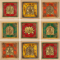 Brass Ashta Lakshmi Wooden Frame (Set of 8 Lakshmi and One Lotus)