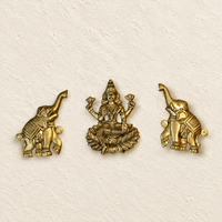 Brass Gaja Laxmi Wooden Frame