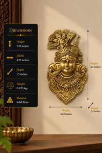 Handcrafted Brass Lord Hanuman Wall Hanging | Traditional Divine Face Brass Décor