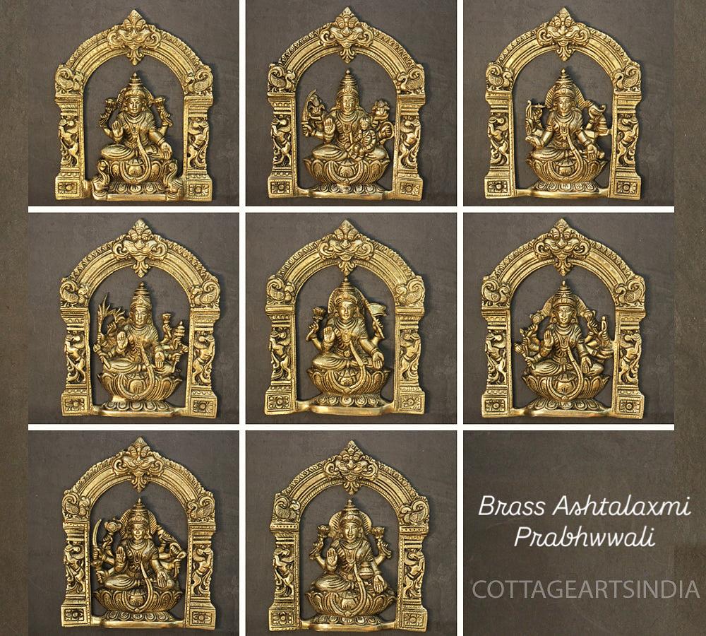 Brass Ashtlaxmi In Prabhawali