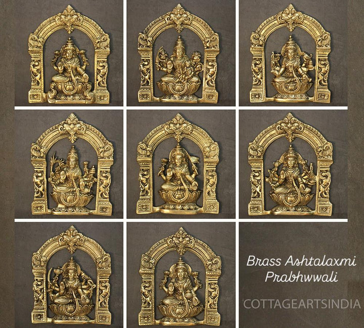 Brass Ashtlaxmi In Prabhawali
