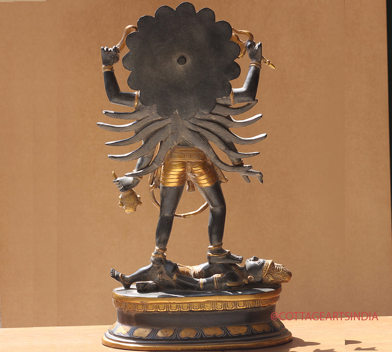 Brass Kali Antique Black and Gold 19"