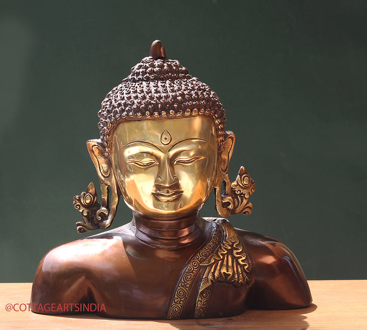 Brass Buddha Bust