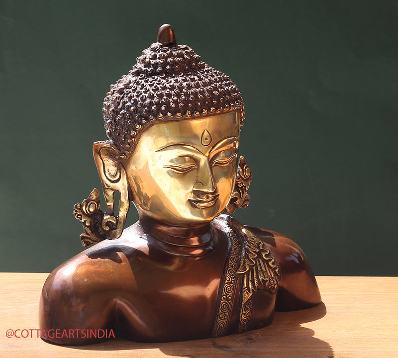 Brass Buddha Bust