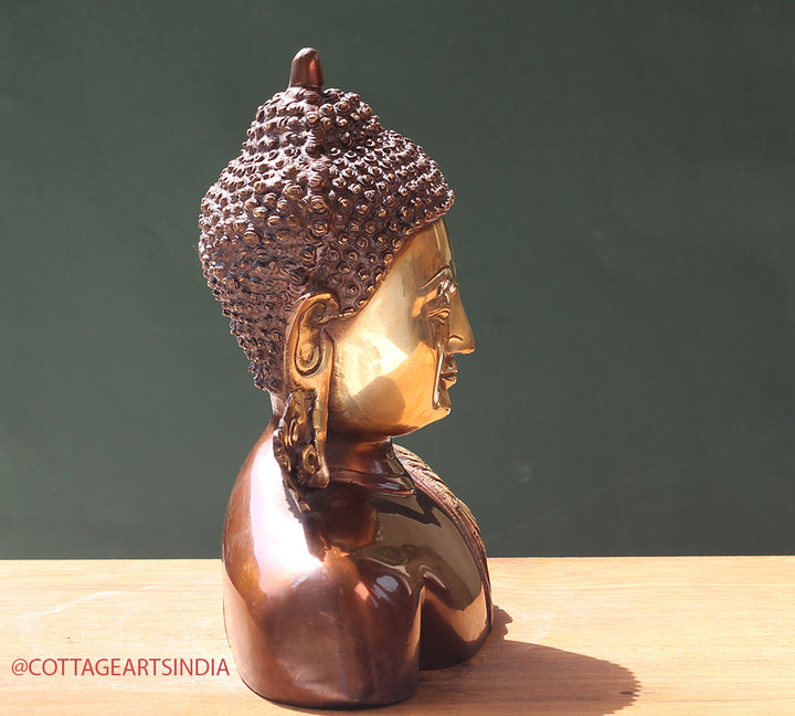 Brass Buddha Bust
