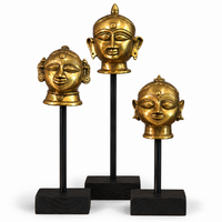 Brass Gauri Head Set of 3 On Stand