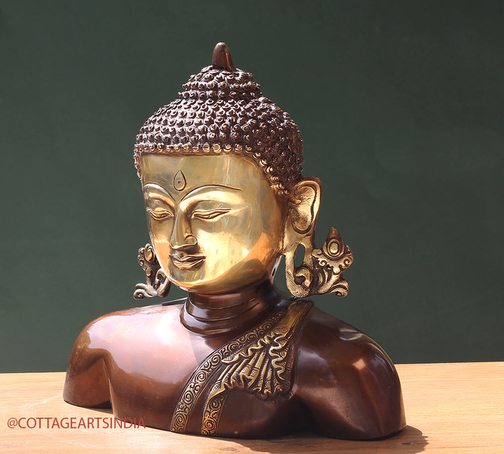 Brass Buddha Bust