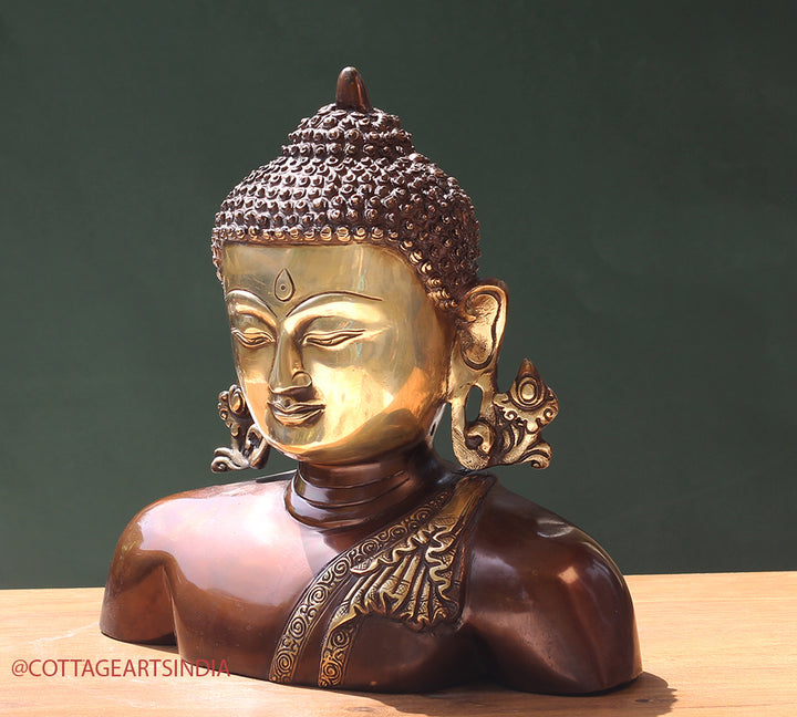 Brass Buddha Bust