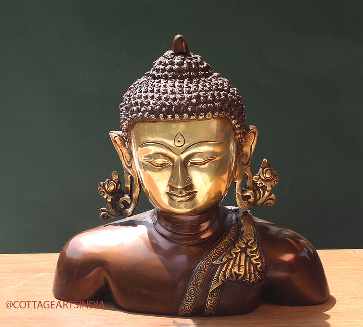 Brass Buddha Bust