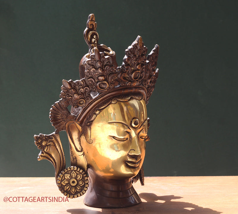 Brass Buddha Head Crown