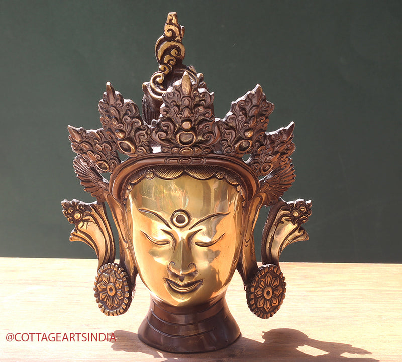 Brass Buddha Head Crown