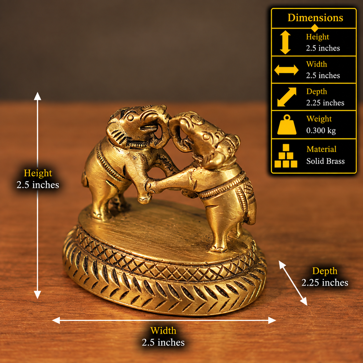 Brass Twin Elephant Foot Scrubber