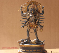 Brass Kali Antique Black and Gold 19"