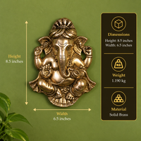 Brass Ganesha Face for Main Door Wall Hanging