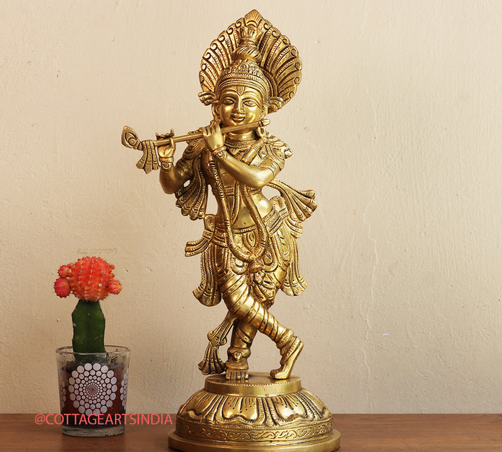 Brass Krishna 18 "