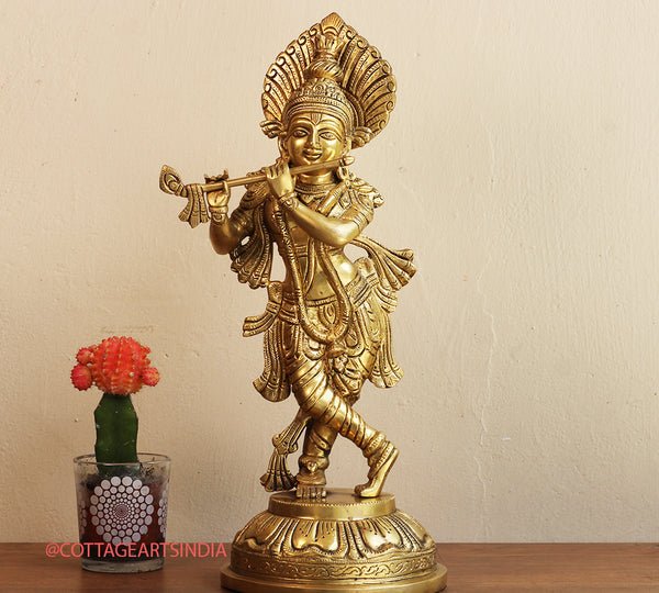 Brass Krishna 18 "