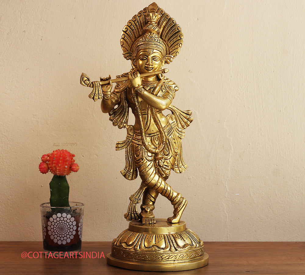 Brass Krishna 18 "