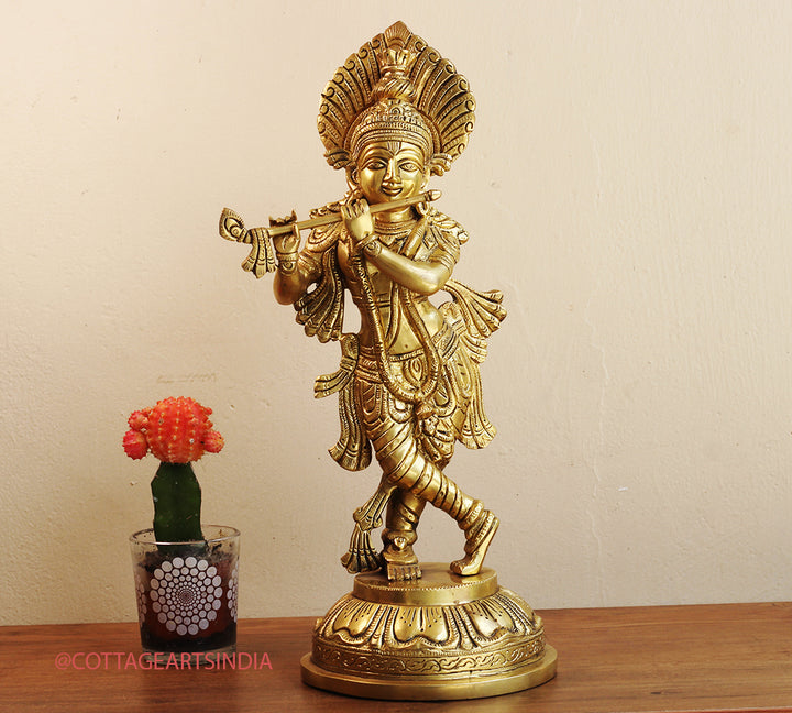 Brass Krishna 18 "