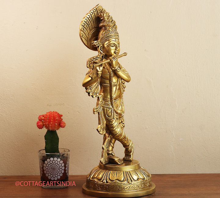 Brass Krishna 18 "