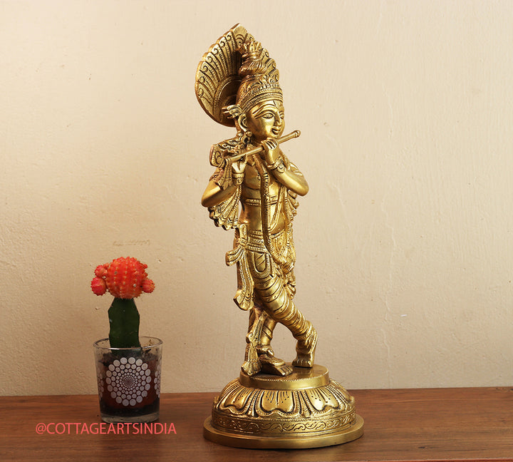 Brass Krishna 18 "