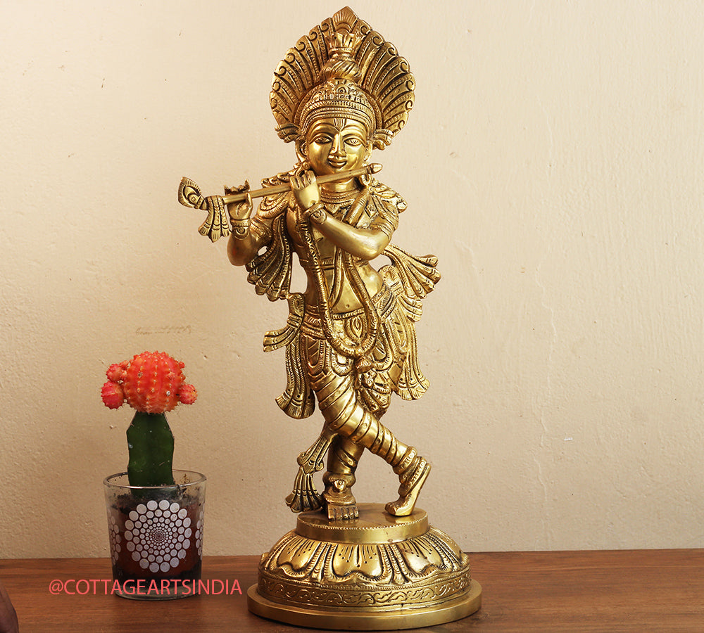 Brass Krishna 18 "