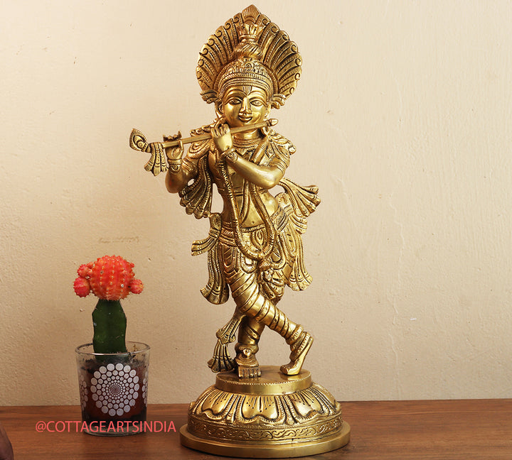 Brass Krishna 18 "