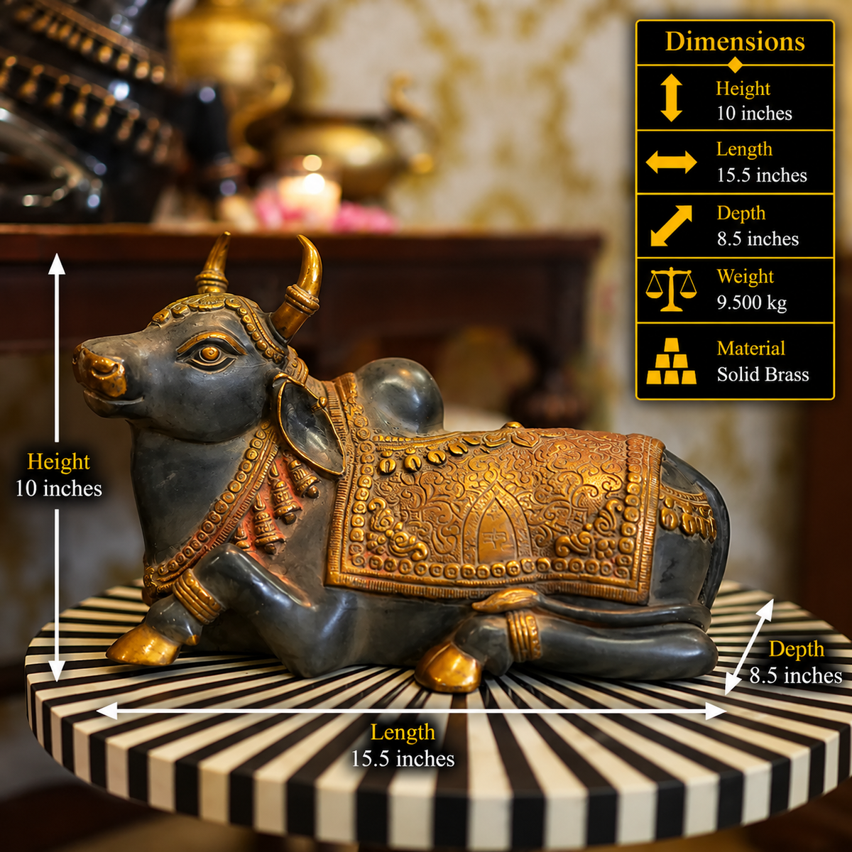 Brass Nandi Rustic Black