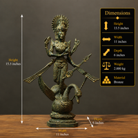 Balinese Bronze  Saraswati On Swan