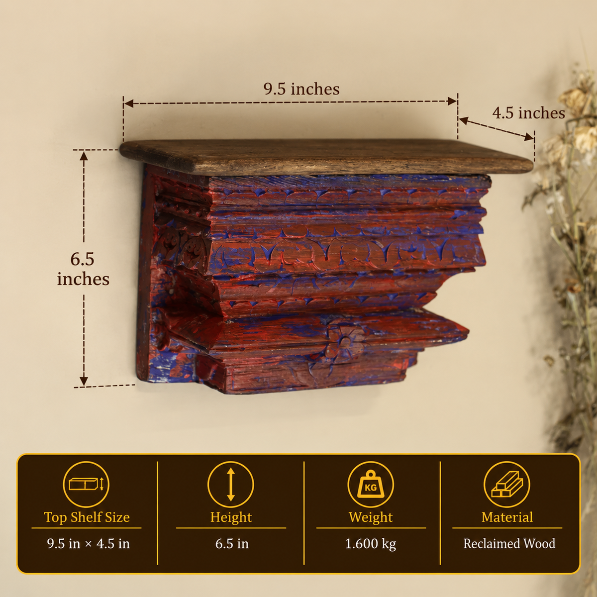 Wooden Wall Shelf Reclaimed Wood