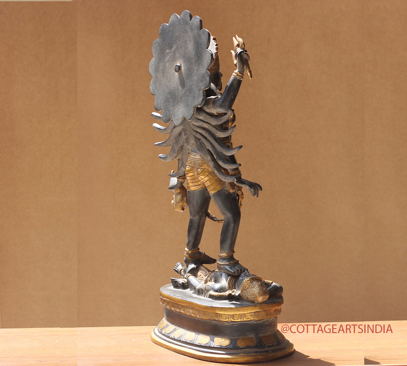 Brass Kali Antique Black and Gold 19"