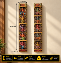 Wooden Wall Panel Dasavthar 36"-Set of 2