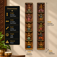 Wooden Wall Panel Dasavthar 36"-Set of 2