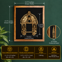 Wooden Frame With Brass Laxmi Prabhawali