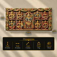 Wooden Wall Panel Balaji And Ashtalakxmi