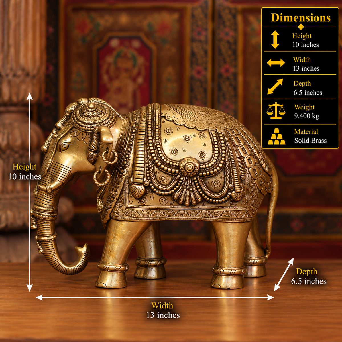 Brass Superfine Ornate Elephant