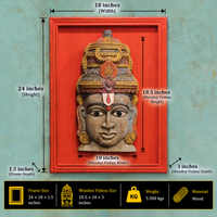 Wooden Vishnu Mask With Wooden Handcrafted Frame