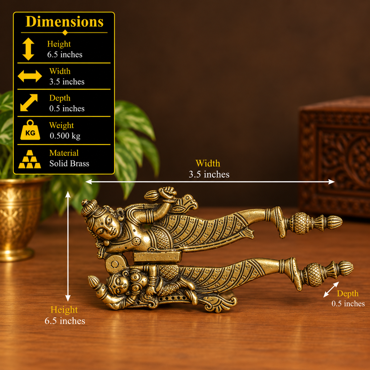 Brass Vishnu Laxmi Nutcracker