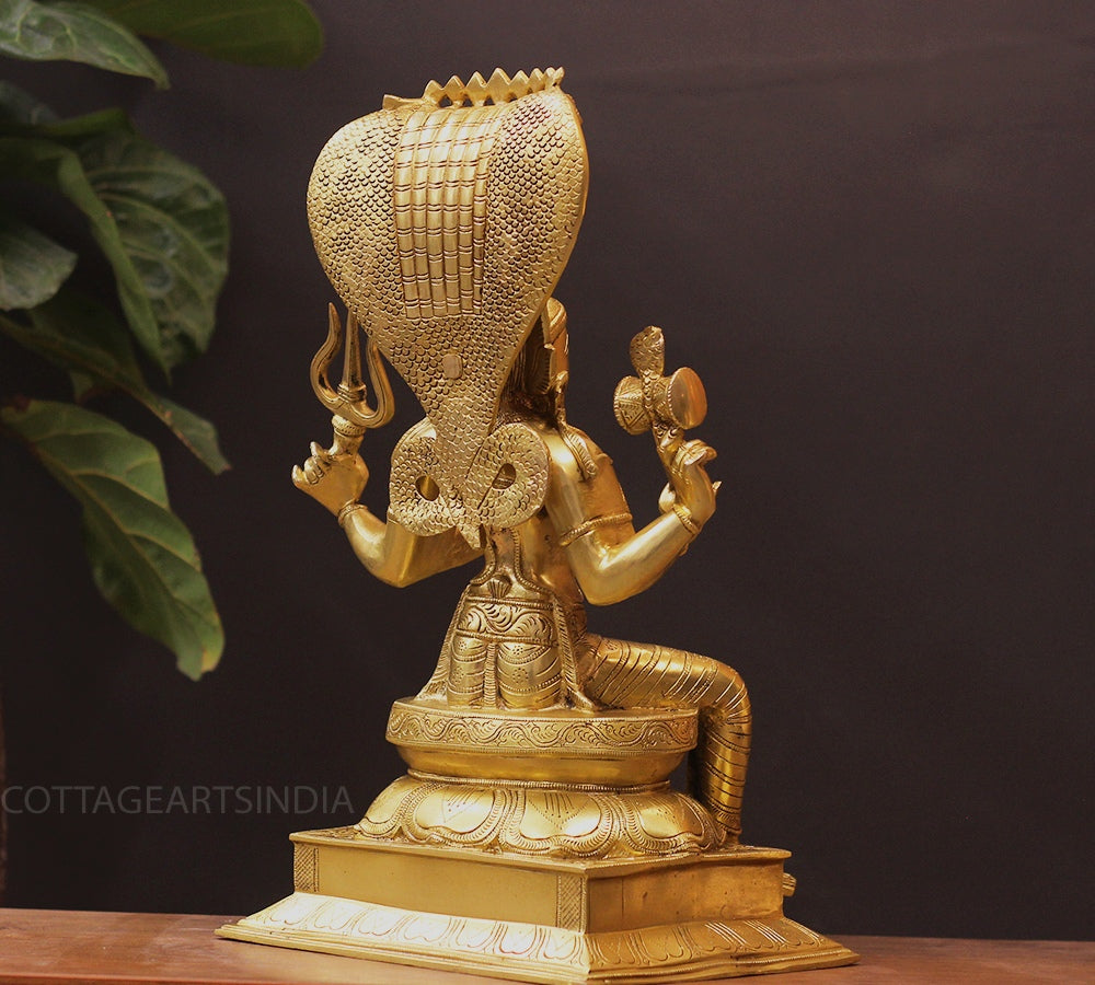 Brass Goddess Mariamman Idol with Serpent Hood | South Indian Temple Art