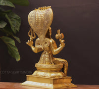 Brass Goddess Mariamman Idol with Serpent Hood | South Indian Temple Art