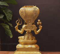 Brass Goddess Mariamman Idol with Serpent Hood | South Indian Temple Art