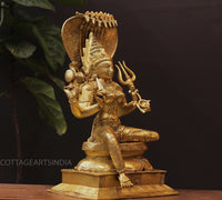 Brass Goddess Mariamman Idol with Serpent Hood | South Indian Temple Art