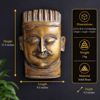 Brass Vintage Finish Shiva Mask Wall hanging