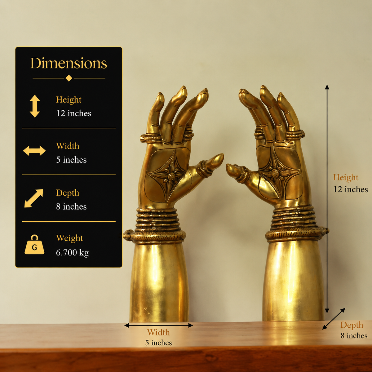 Brass Pair Of Lady Hands