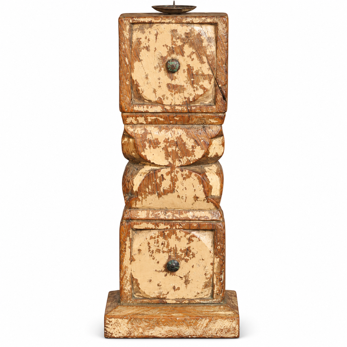 Vintage Wood Candle Holder